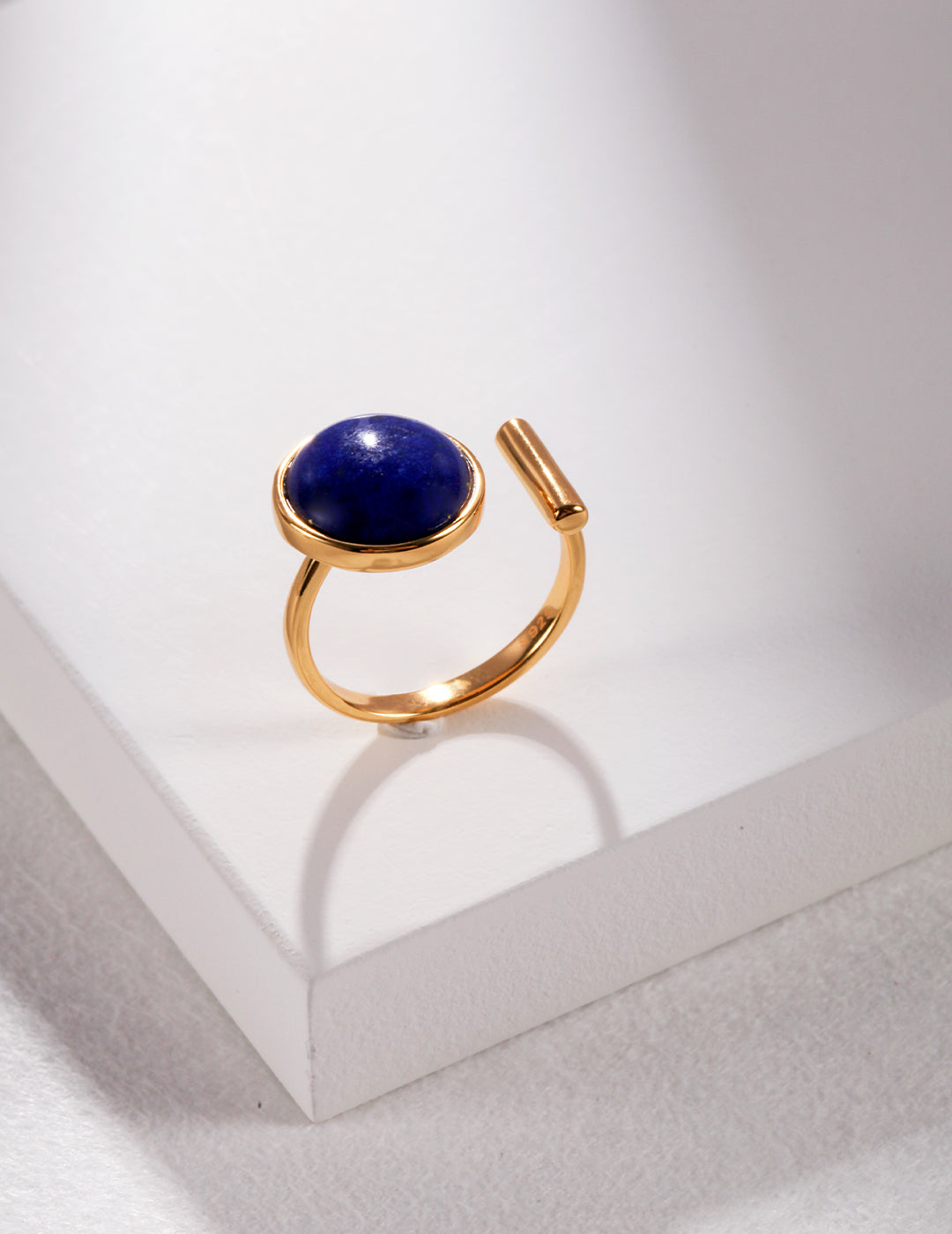 Gold Tear Drop Lapis Lazuli Ring