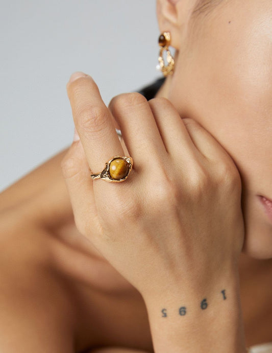 Adjustable Tiger's Eye Ring